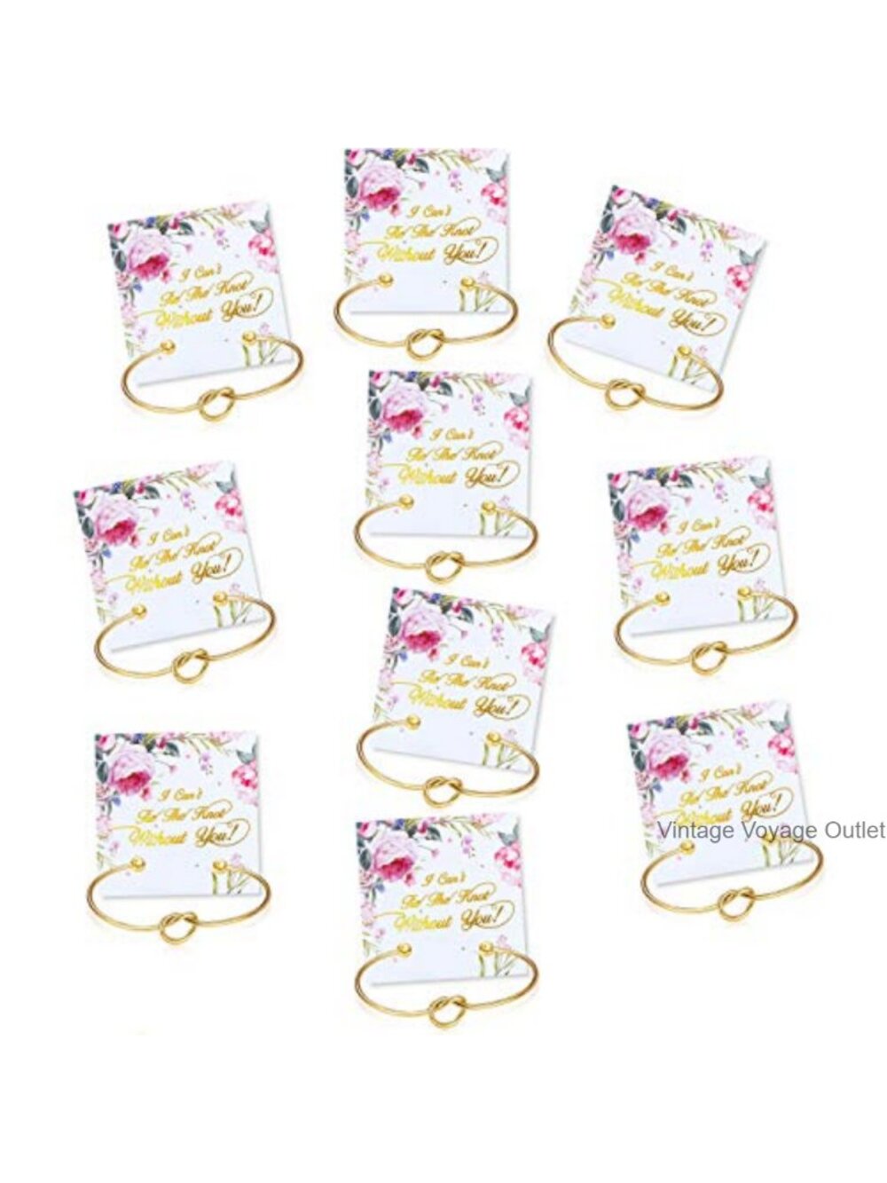 Hicarer 10 Pc Knot Bracelet Bridesmaid Proposal Gift Set with Cards